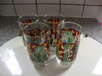 retro longdrink glazen met  cactus